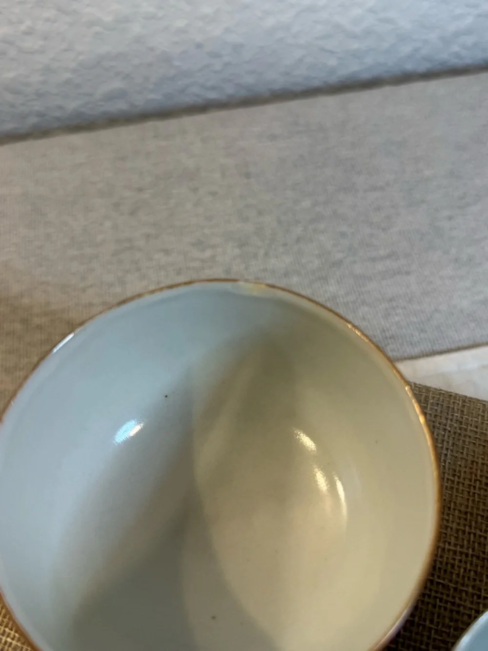 Vintage Chinese Porcelain 3 pc Teacup Set: Dragon & Phoenix, Crane and‎ Symbols